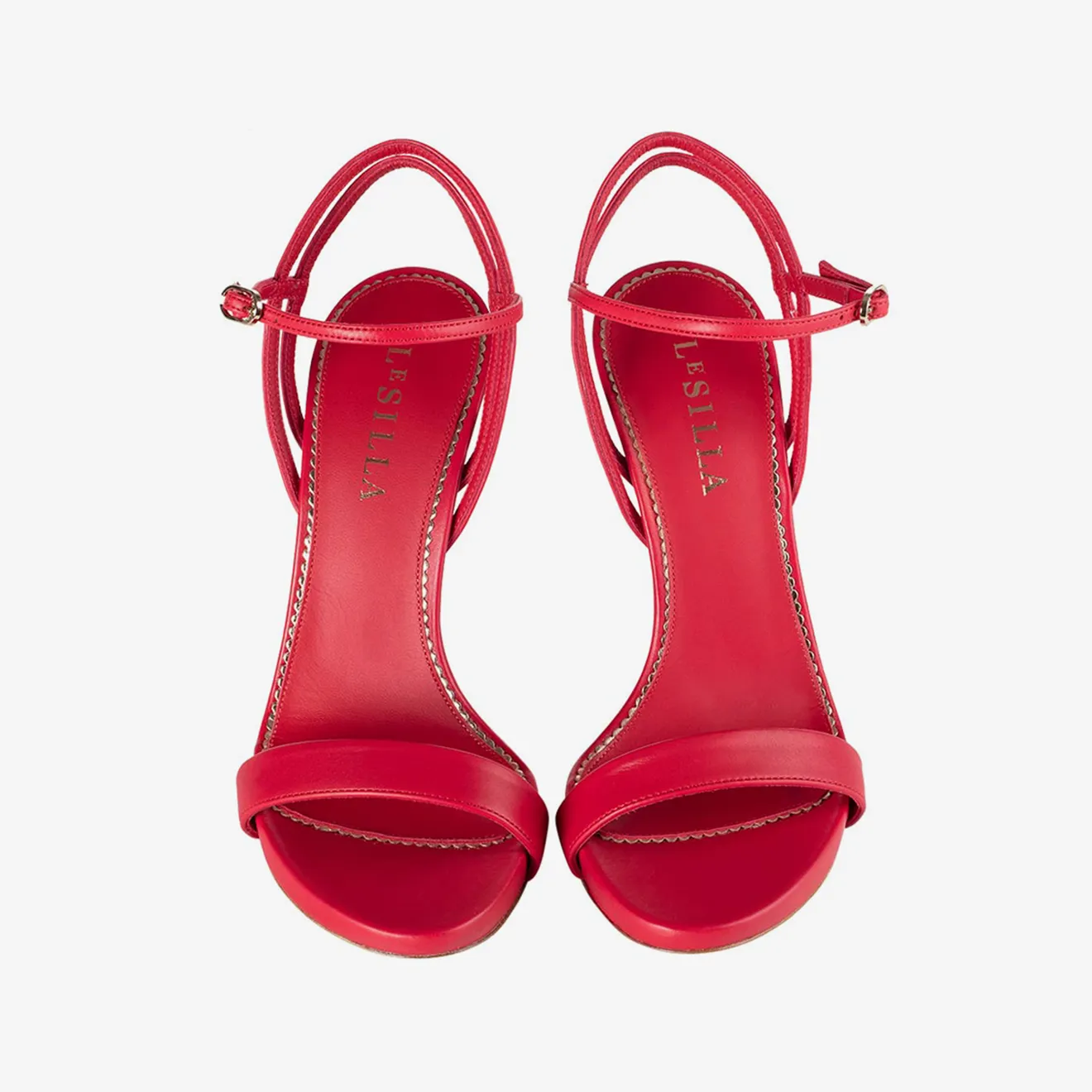 GWEN SANDAL 120 mm Red leather sandal