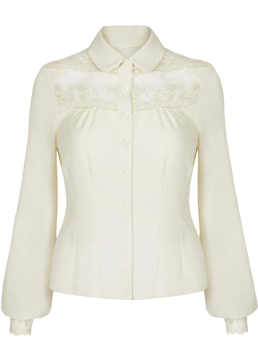 Hell Bunny Lucille 40's Blouse Ivory