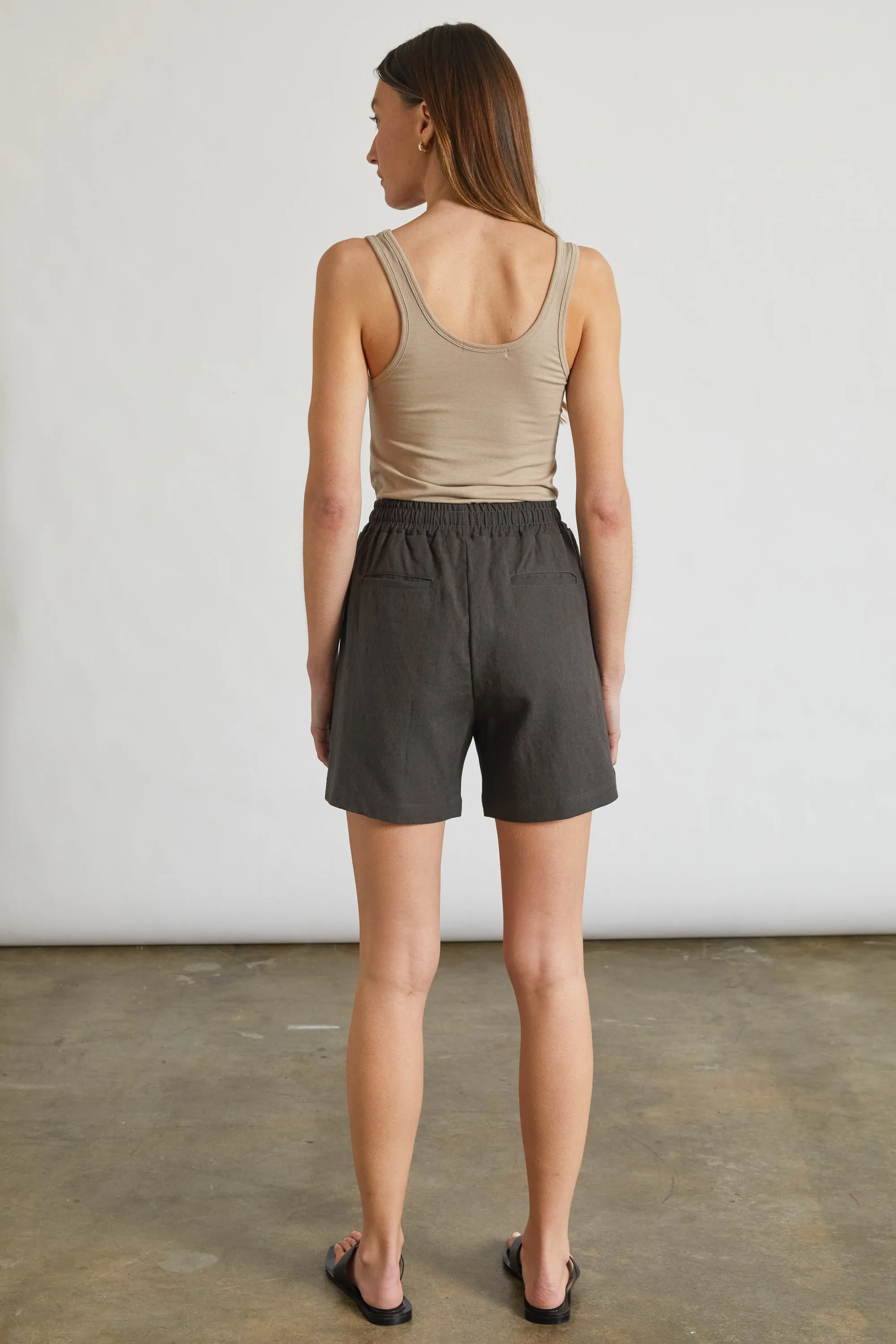 High Waisted Linen Shorts