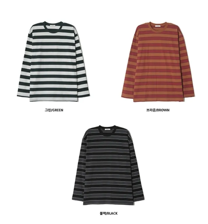 HUE  |Stripes Unisex Street Style Cotton T-Shirts