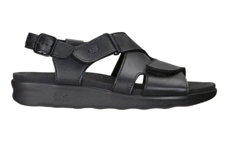 Huggy Cross Strap Sandal Black