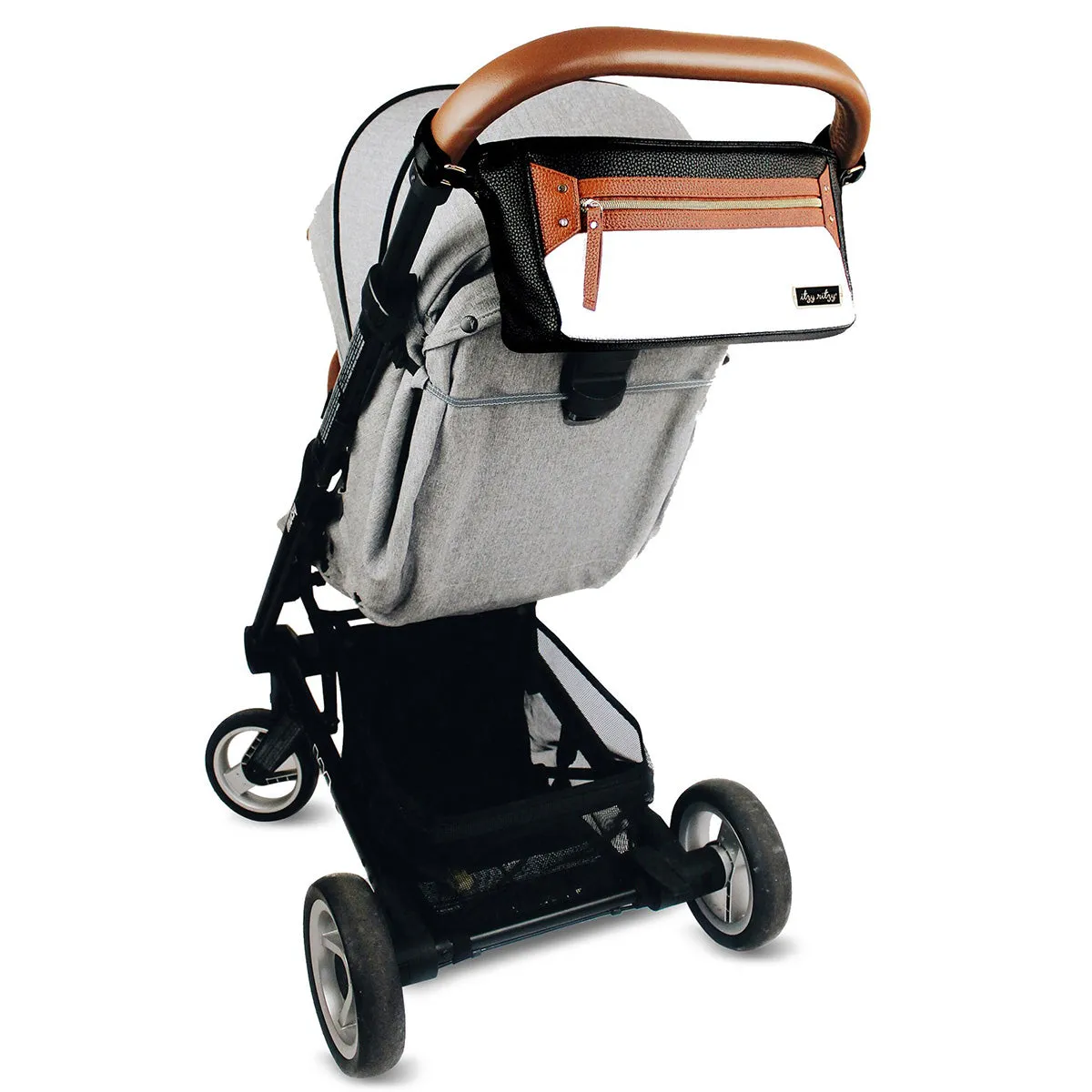 Itzy Ritzy Adjustable Stroller Caddy Coffee and Cream