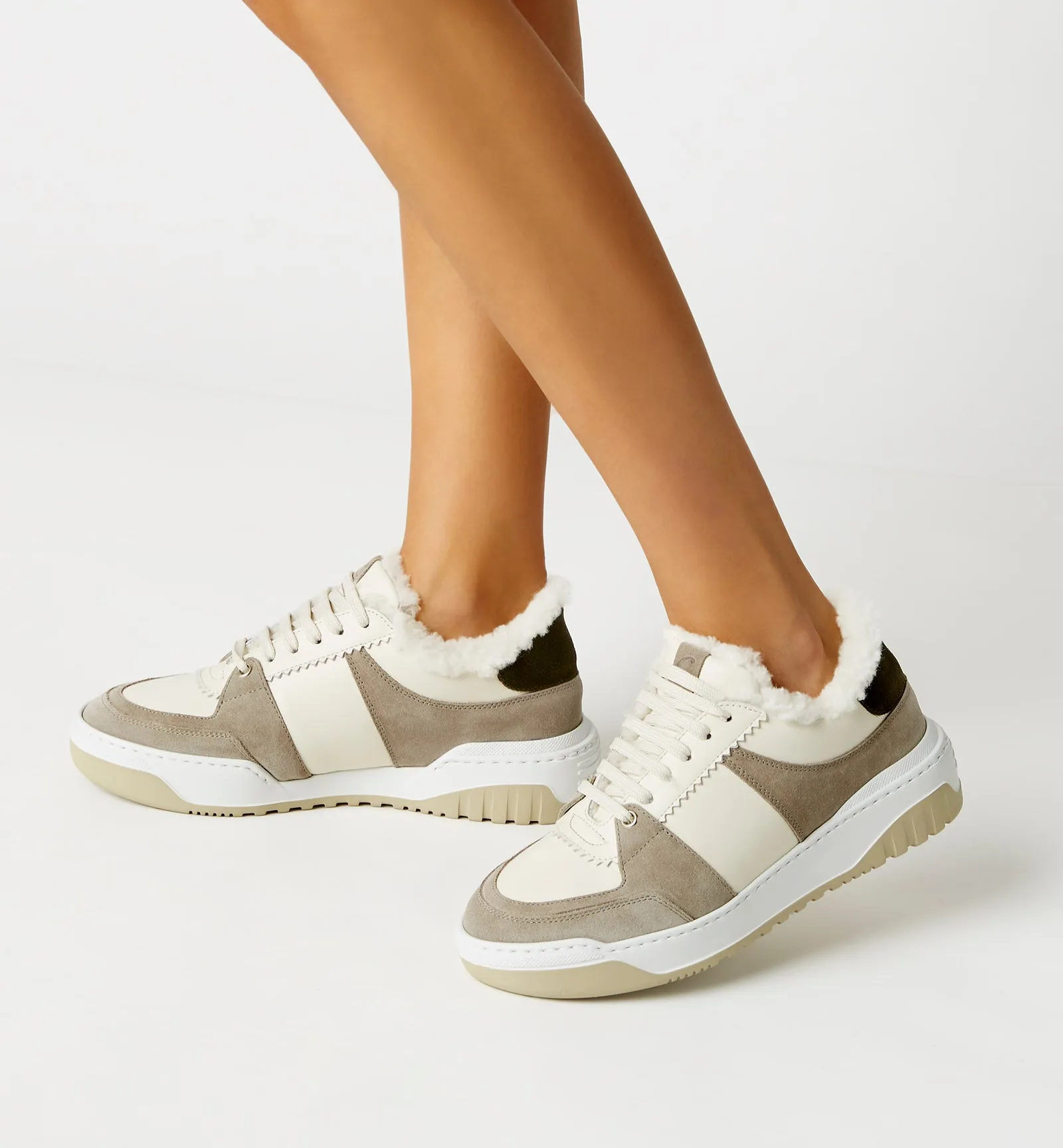 KIMMIE SHEARLING-LINED SUEDE SNEAKER