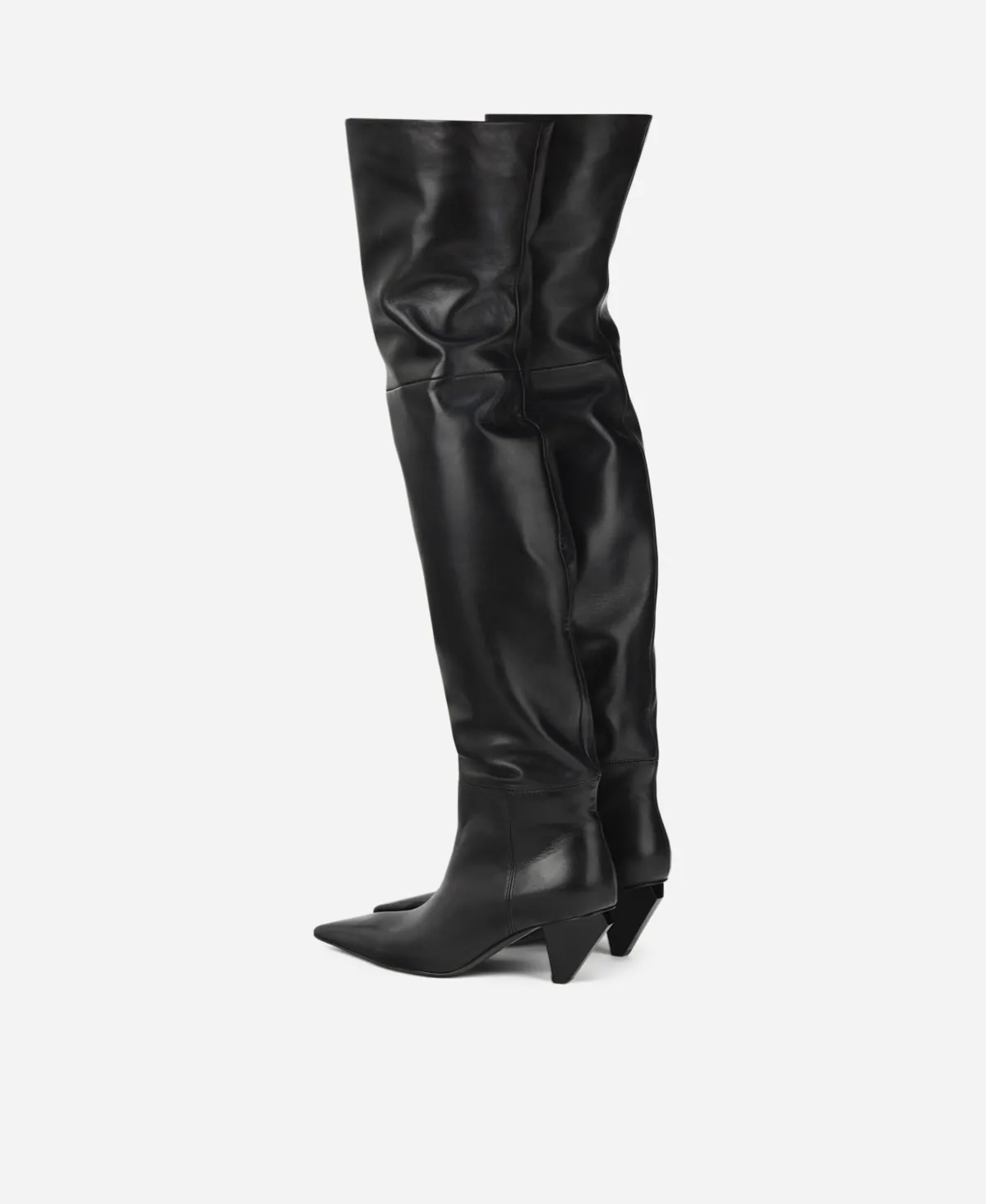 KNIFE OTK Leather over-the-knee boot