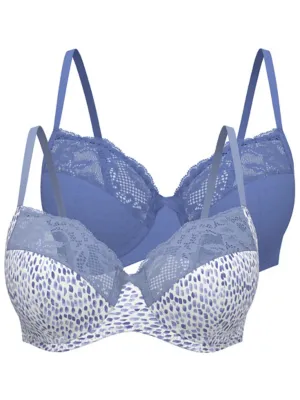 Lace Trim Non Padded Bras 2 Pack | Lingerie | George at ASDA