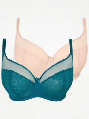 Leafy Lace Non-Padded Bras 2 Pack | Lingerie | George at ASDA