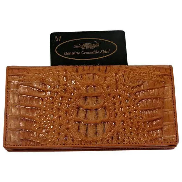 Light Brown Head Crocodile Long Wallet