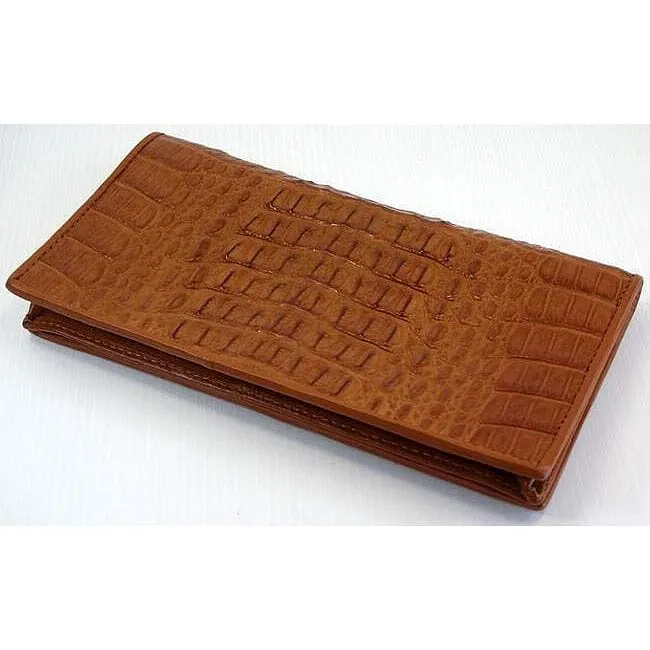 Light Brown Head Crocodile Long Wallet