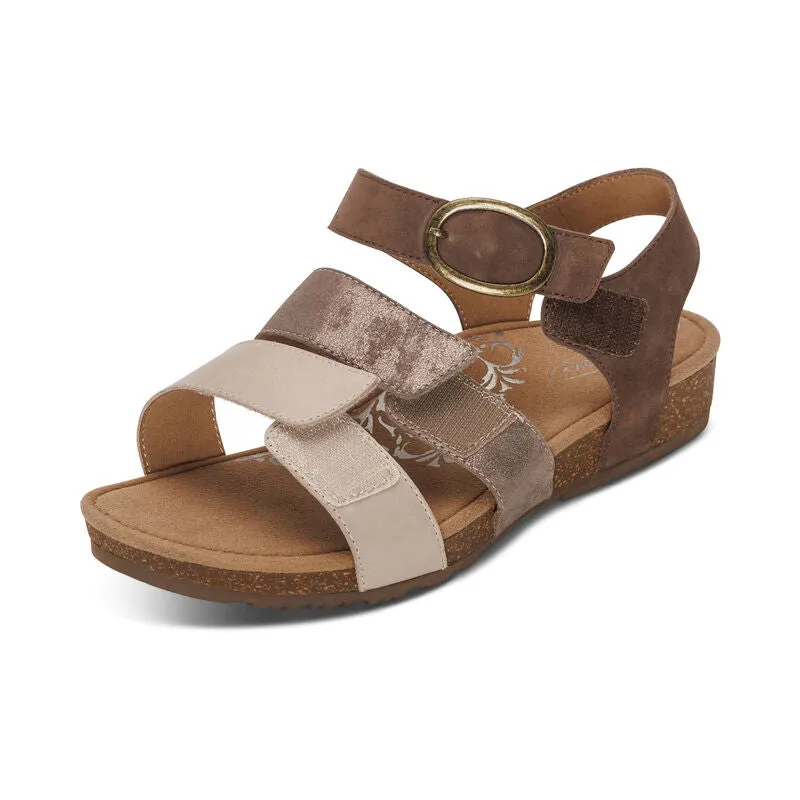  Lilly Multi-AdjustaStrap Sandal in Taupe  