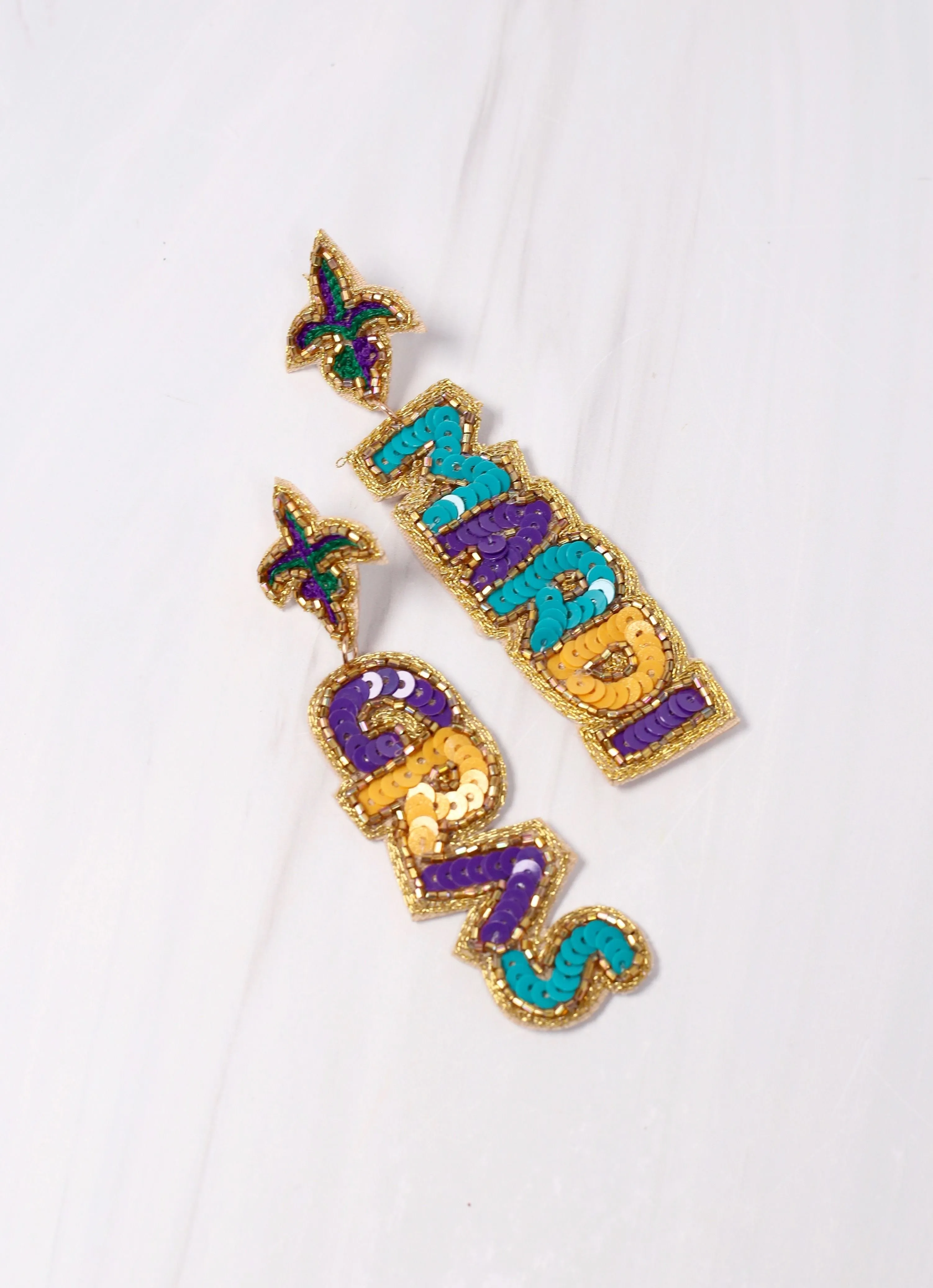 Mardi Gras Sequin Earring MULTI