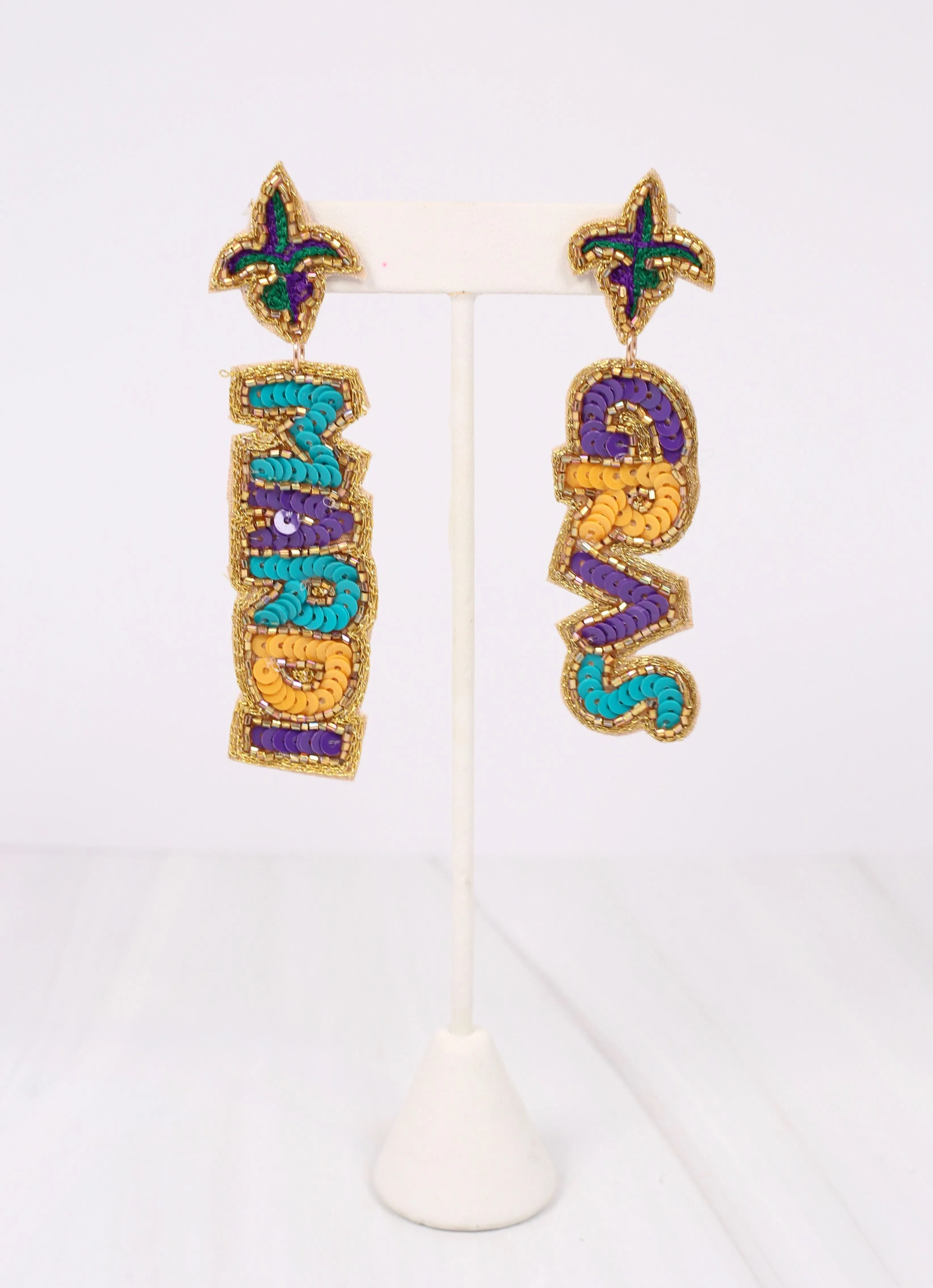 Mardi Gras Sequin Earring MULTI