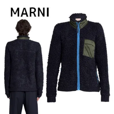 MARNI  |Unisex Wool Street Style Plain Designers Cardigans