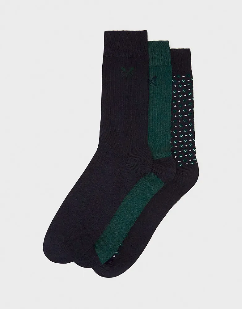 Men's 3 Pack Bamboo Socks from Crew Clothing Company