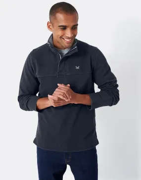 Men's Navy Cotton Pique Padstow Sweatshirt in Navy from Crew Clothing Company