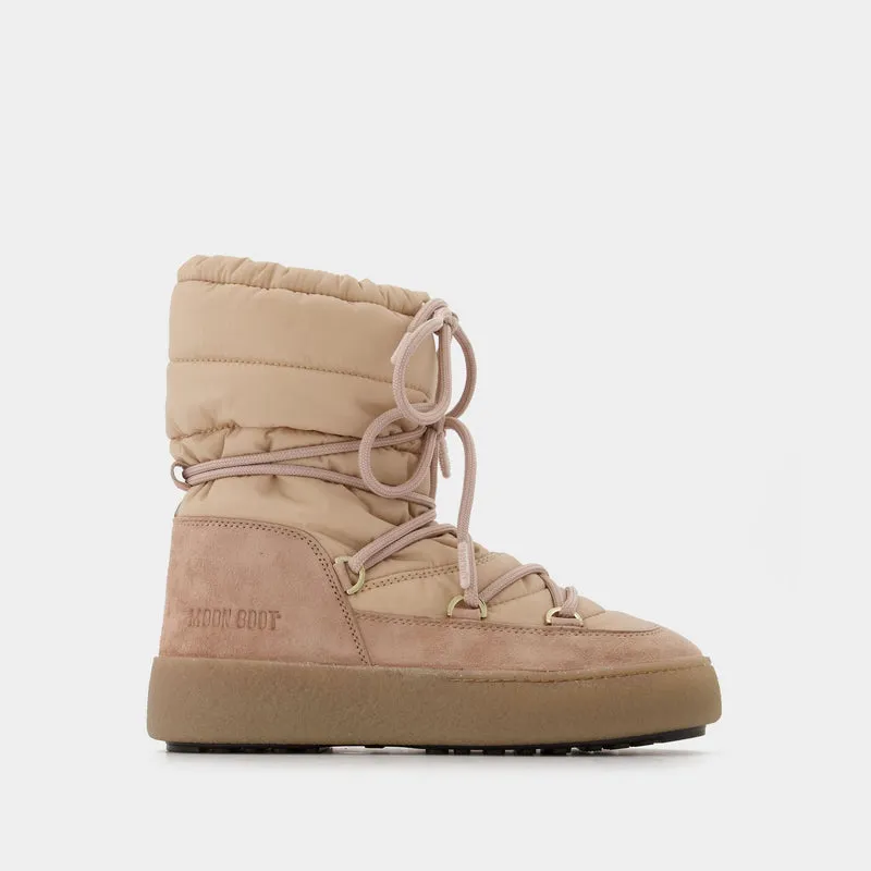 Moon Boot Ltrack Suede Nylon in Beige