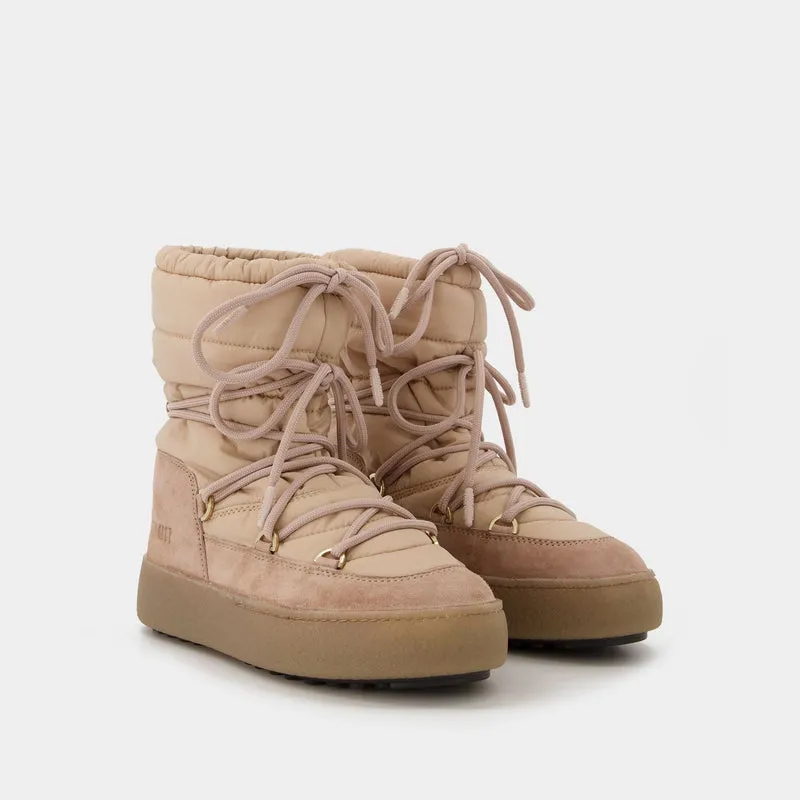 Moon Boot Ltrack Suede Nylon in Beige