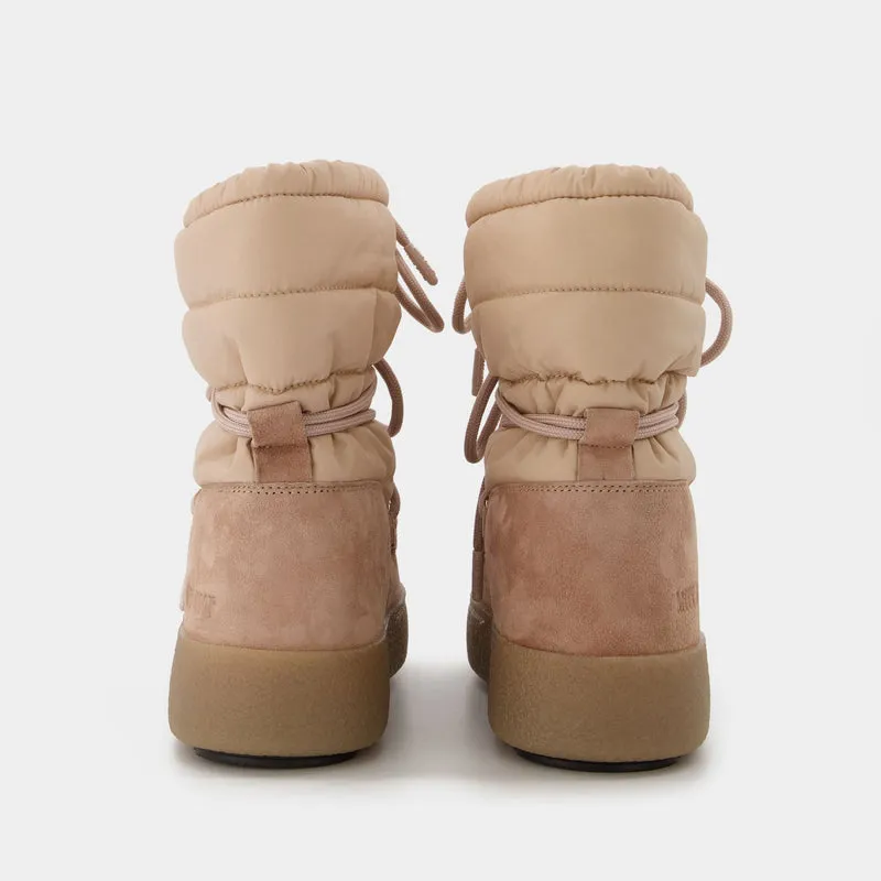 Moon Boot Ltrack Suede Nylon in Beige