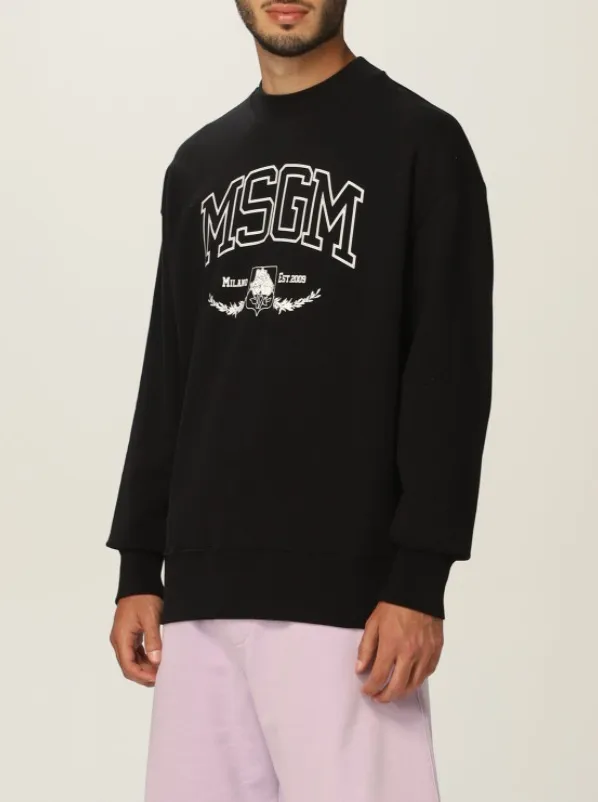 MSGM  |Unisex Street Style Cotton Logo Designers Sweatshirts