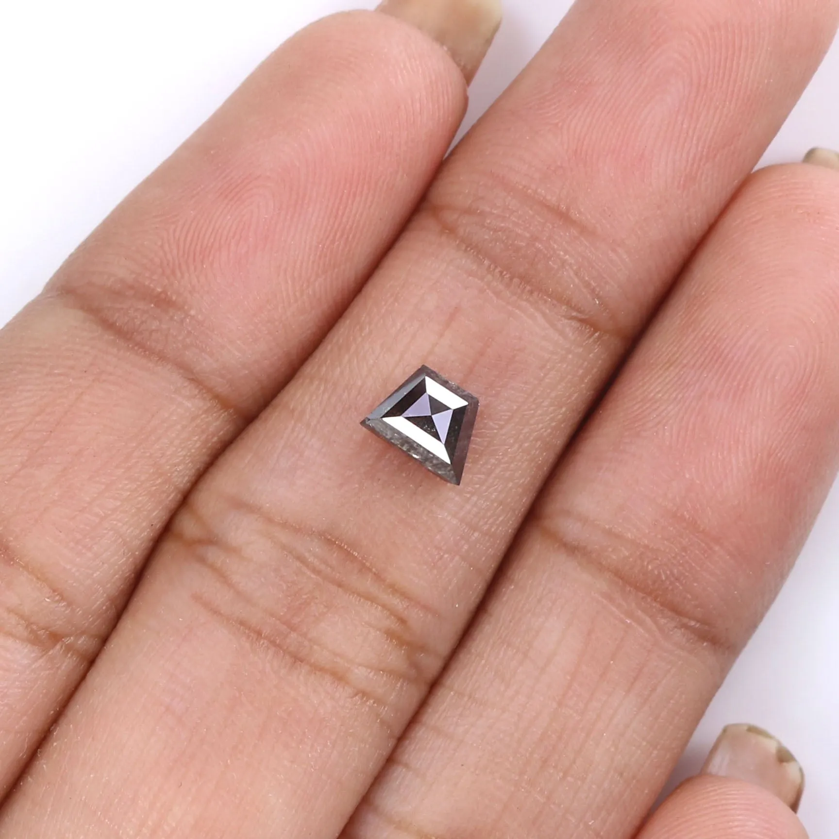 Natural Loose Antique Salt And Pepper Diamond Black Grey Color 0.68 CT 5.85 MM Antique Shape Rose Cut Diamond L8188