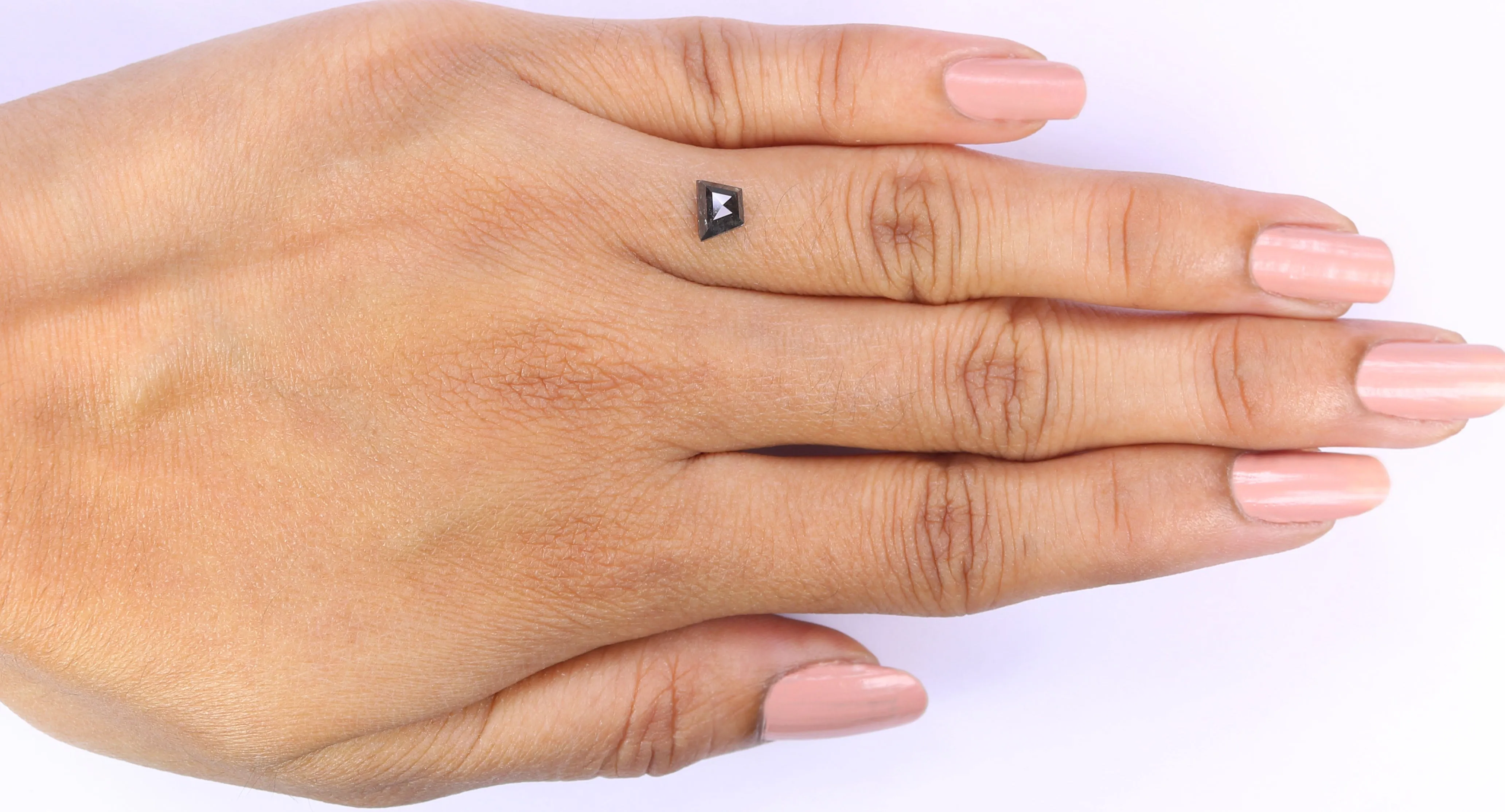 Natural Loose Antique Salt And Pepper Diamond Black Grey Color 0.68 CT 5.85 MM Antique Shape Rose Cut Diamond L8188