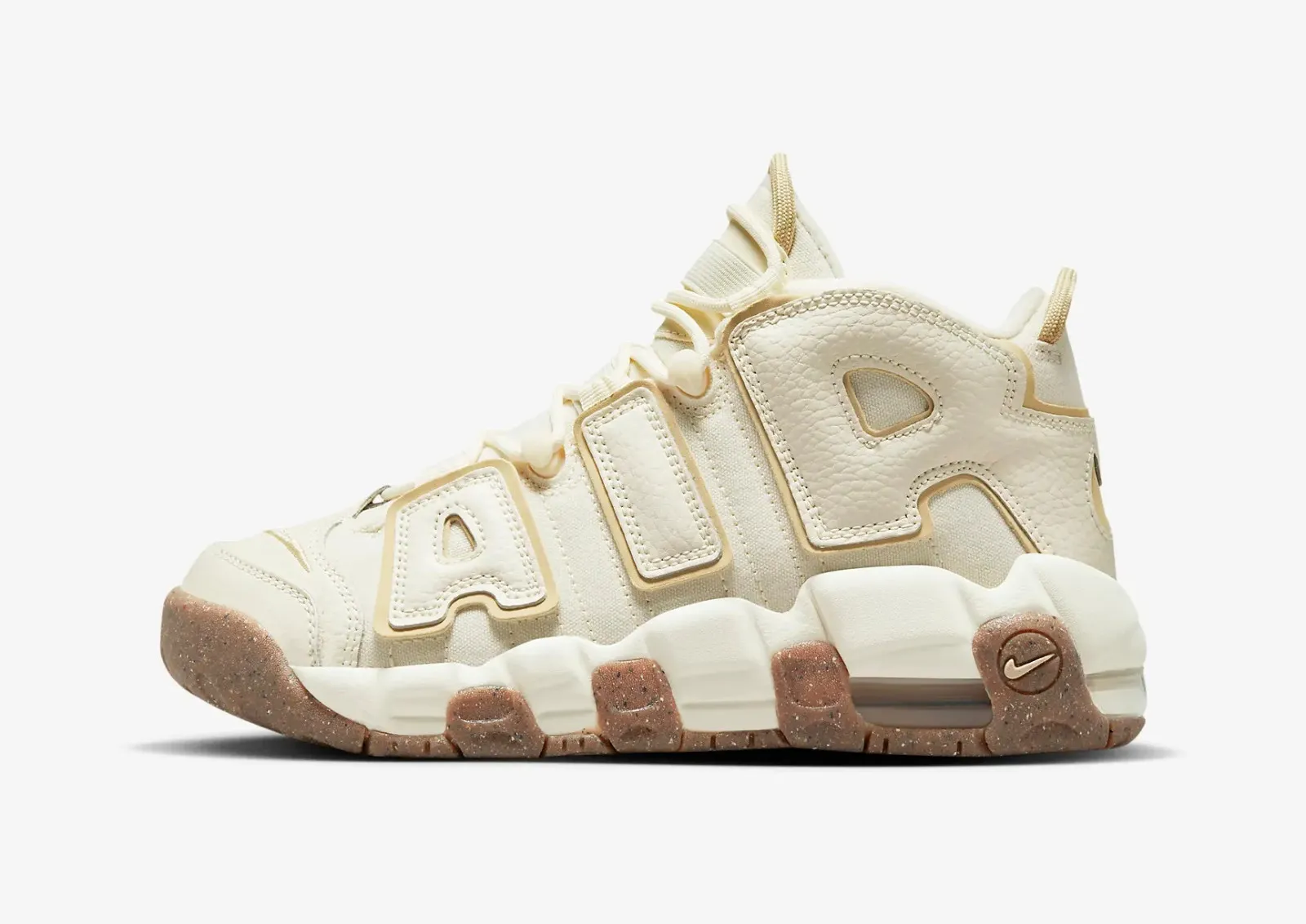 Nike Air More Uptempo GS Coconut Milk Team Gold Gum Dark Brown DX1939-100