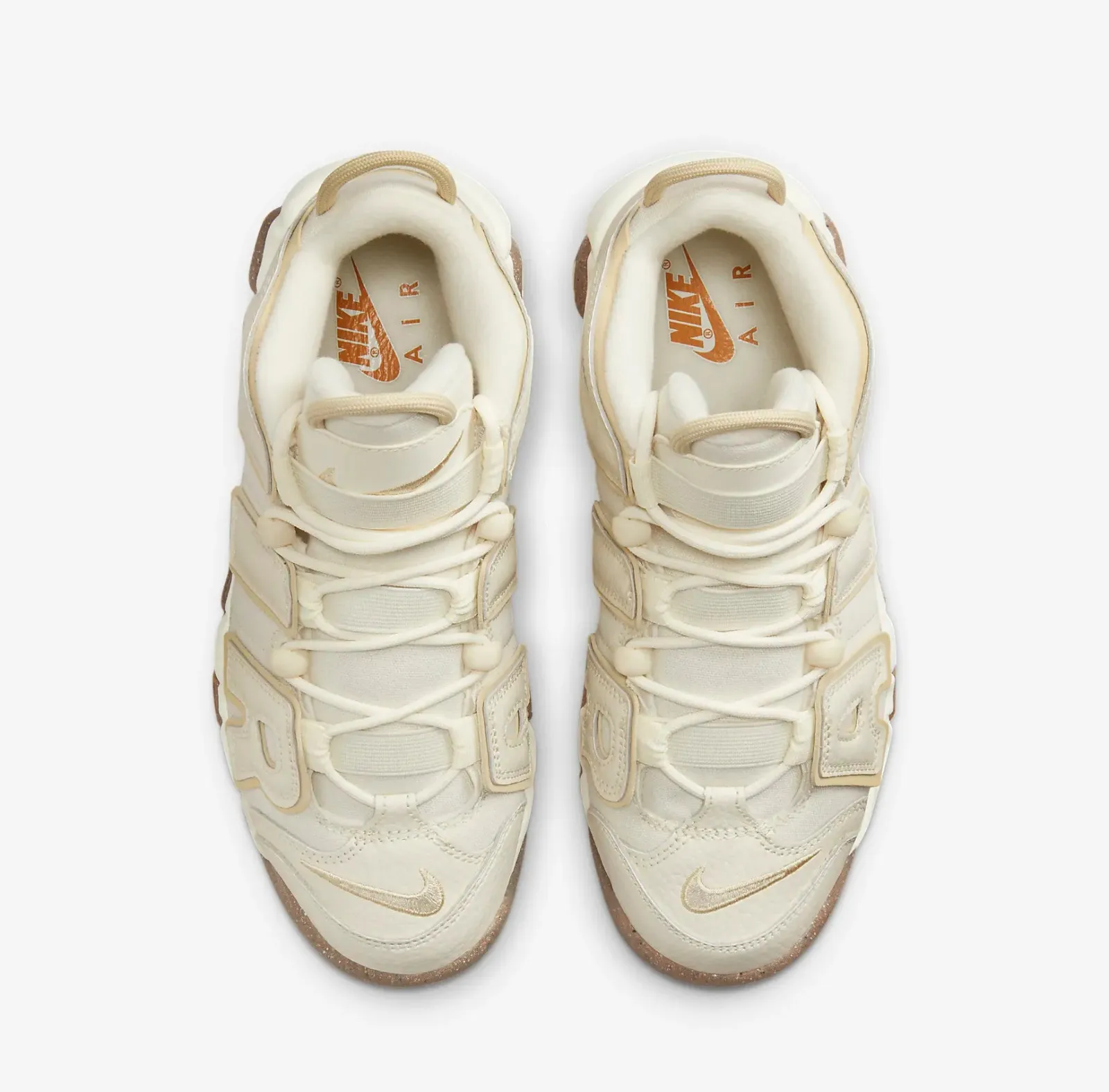 Nike Air More Uptempo GS Coconut Milk Team Gold Gum Dark Brown DX1939-100