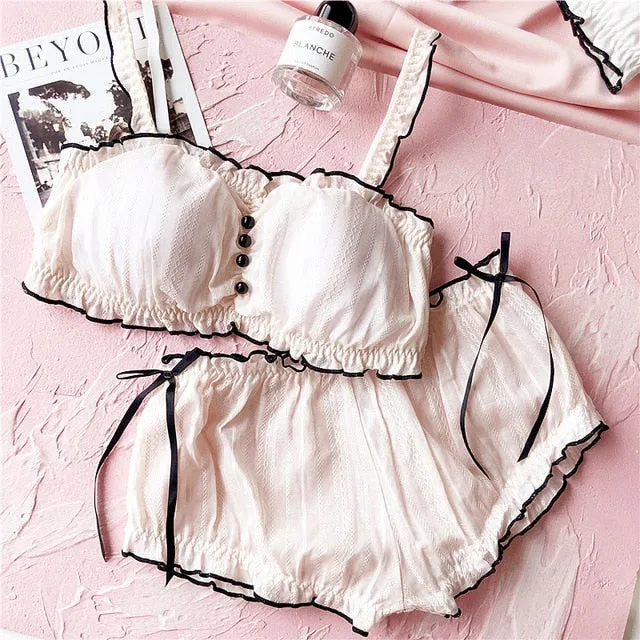 Nymphet Vintage Aesthetic 2-piece Kawaii Lolita Lingerie Set