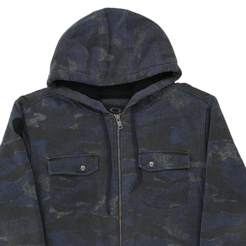 Oakley Camo Hoodie - Large Blue Cotton Blend