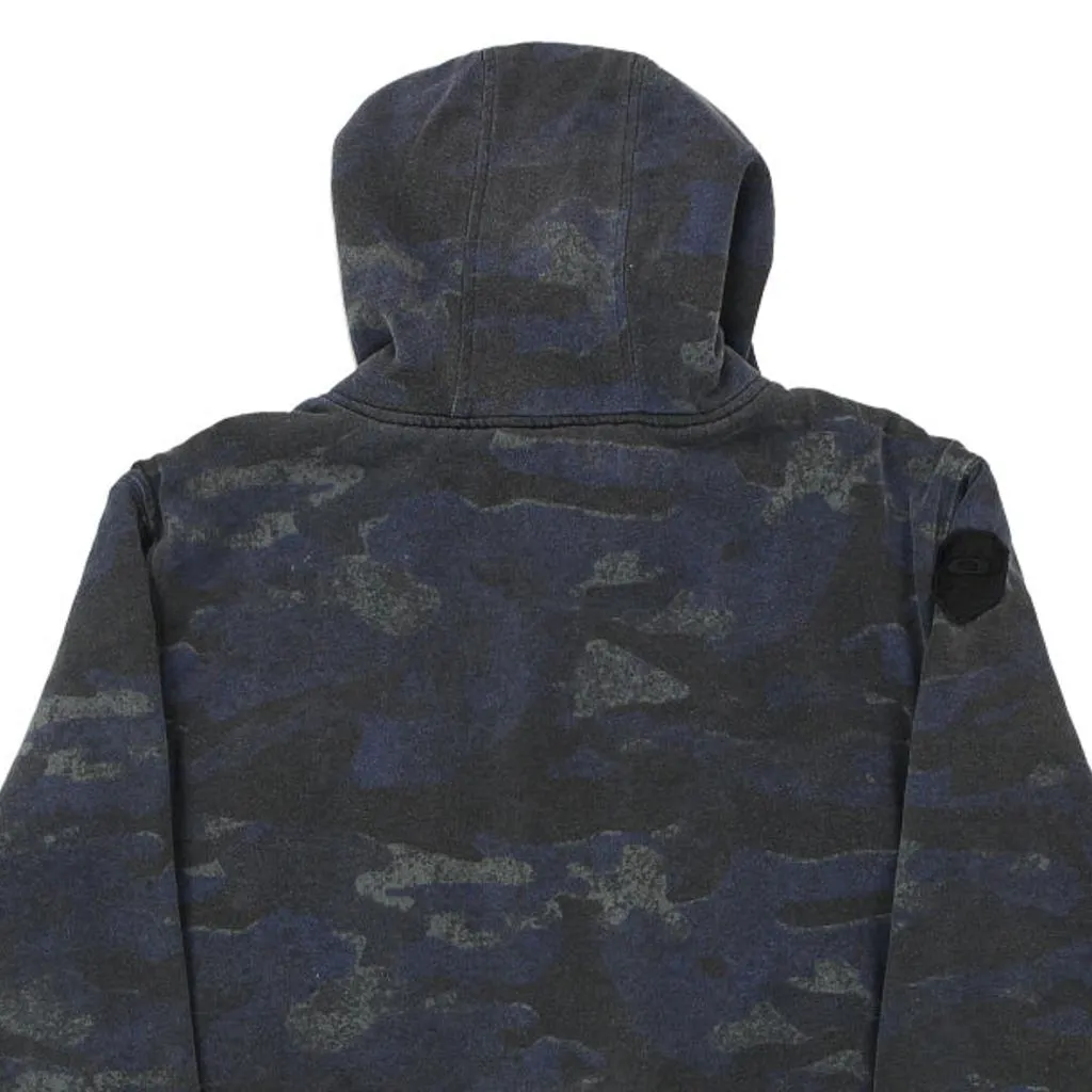 Oakley Camo Hoodie - Large Blue Cotton Blend