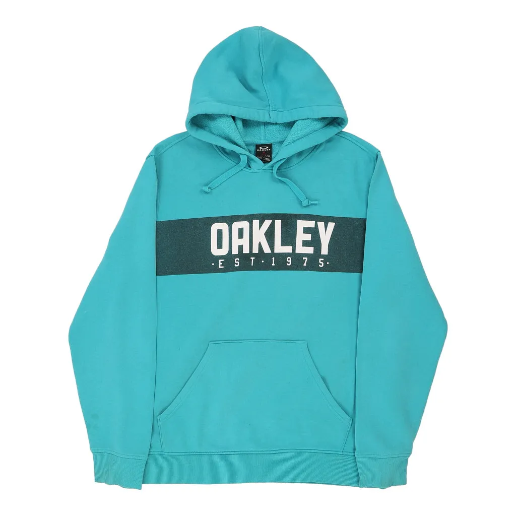 Oakley Spellout Hoodie - XL Blue Cotton Blend