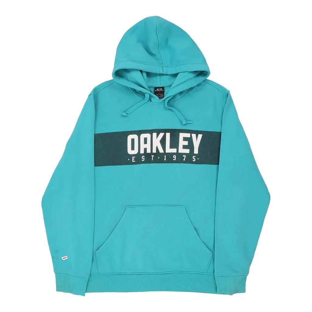 Oakley Spellout Hoodie - XL Blue Cotton Blend