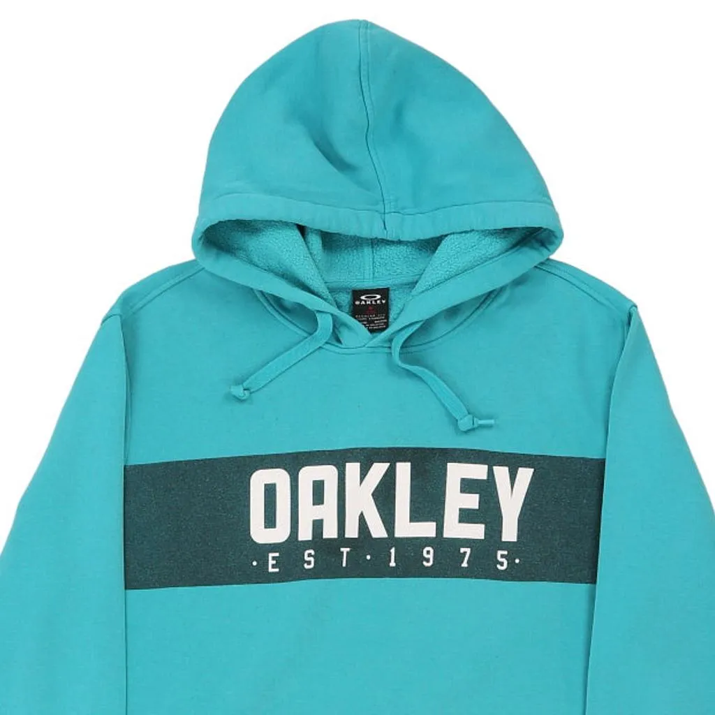 Oakley Spellout Hoodie - XL Blue Cotton Blend