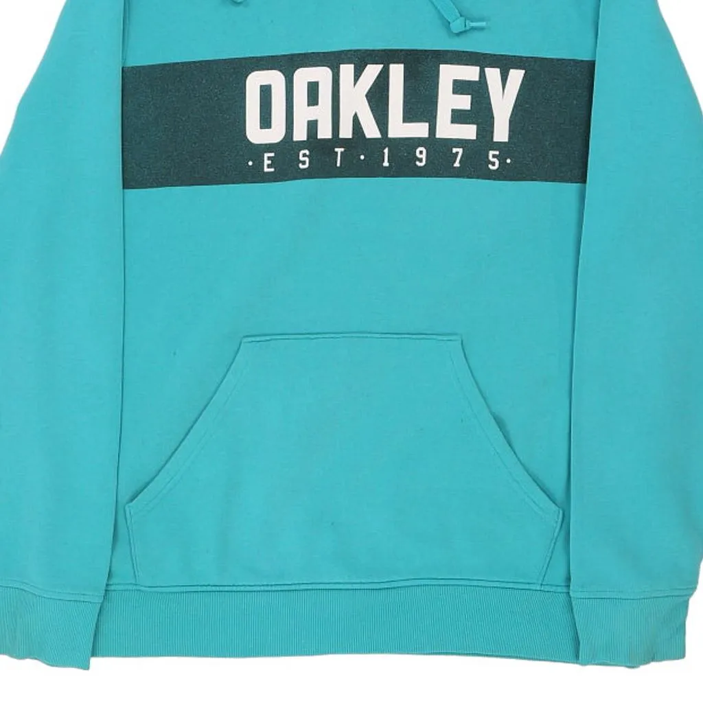 Oakley Spellout Hoodie - XL Blue Cotton Blend