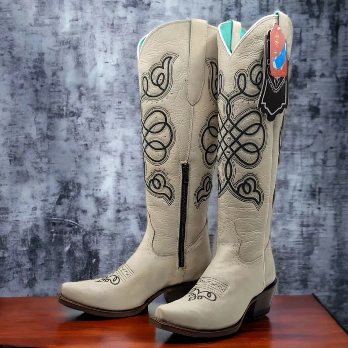 Off White Tall Cowgirl Boots