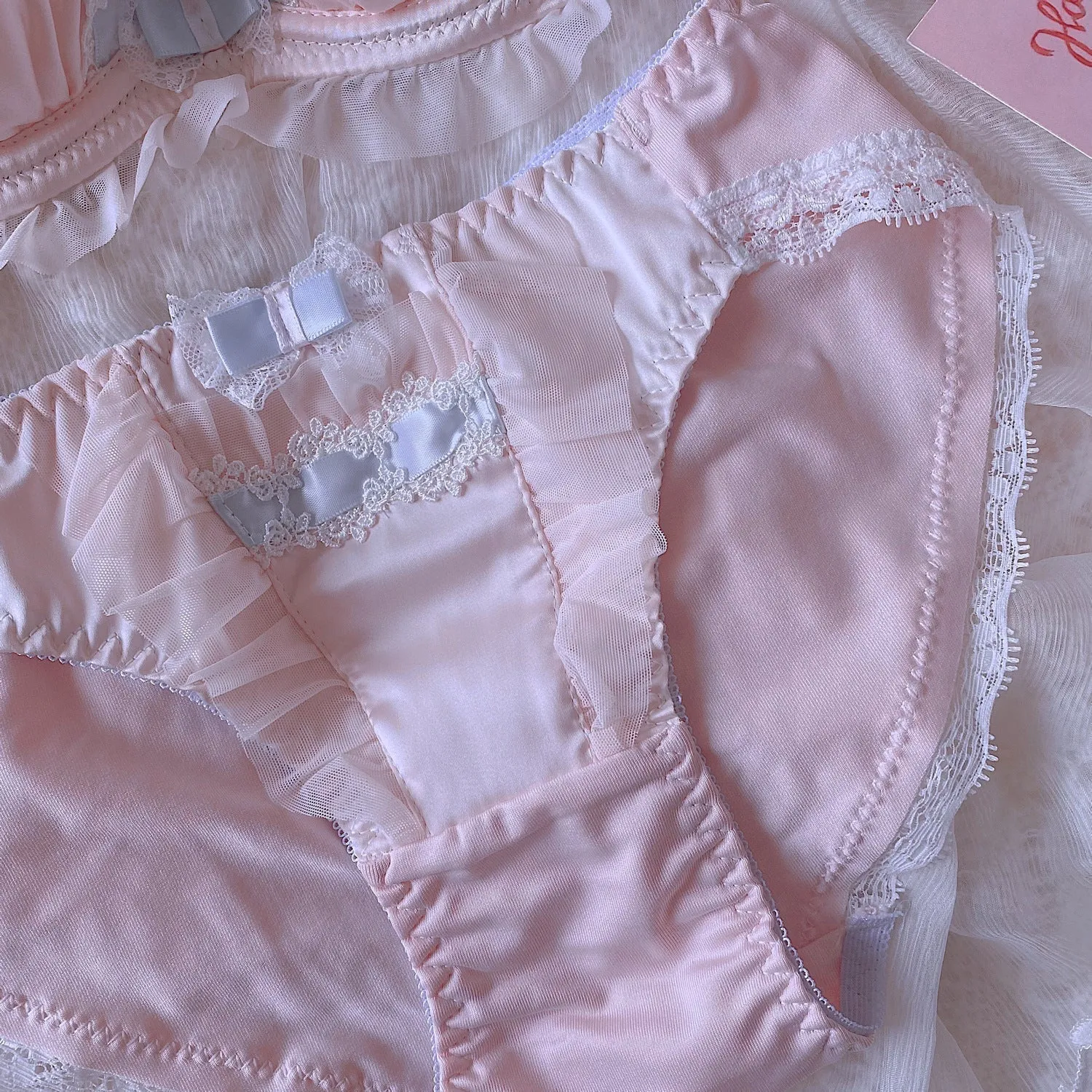 Pastel Pink Romantic Royalcore Princess Lingerie Set