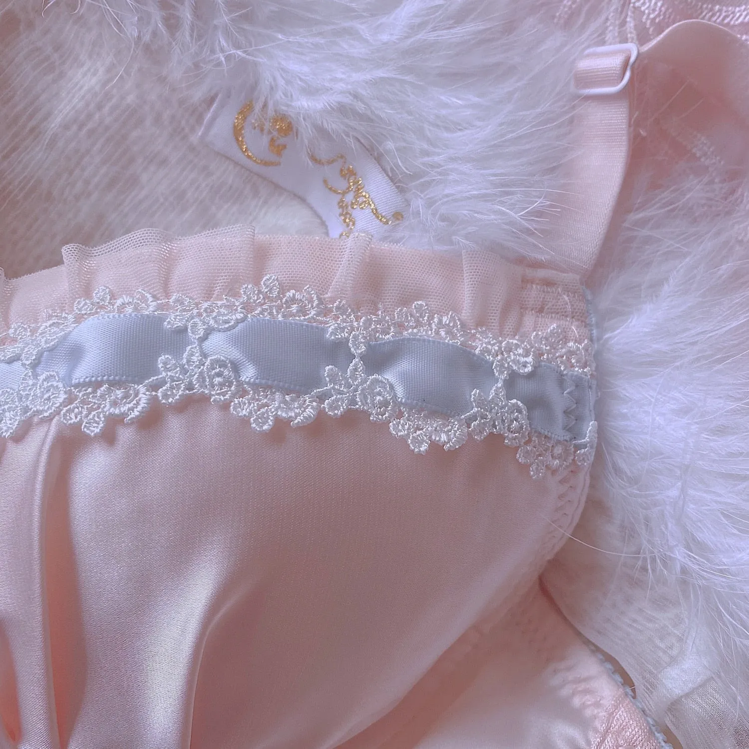 Pastel Pink Romantic Royalcore Princess Lingerie Set