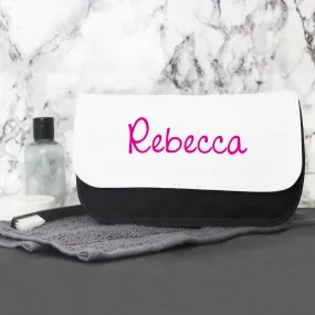 Personalised Pink Name Make Up Bag