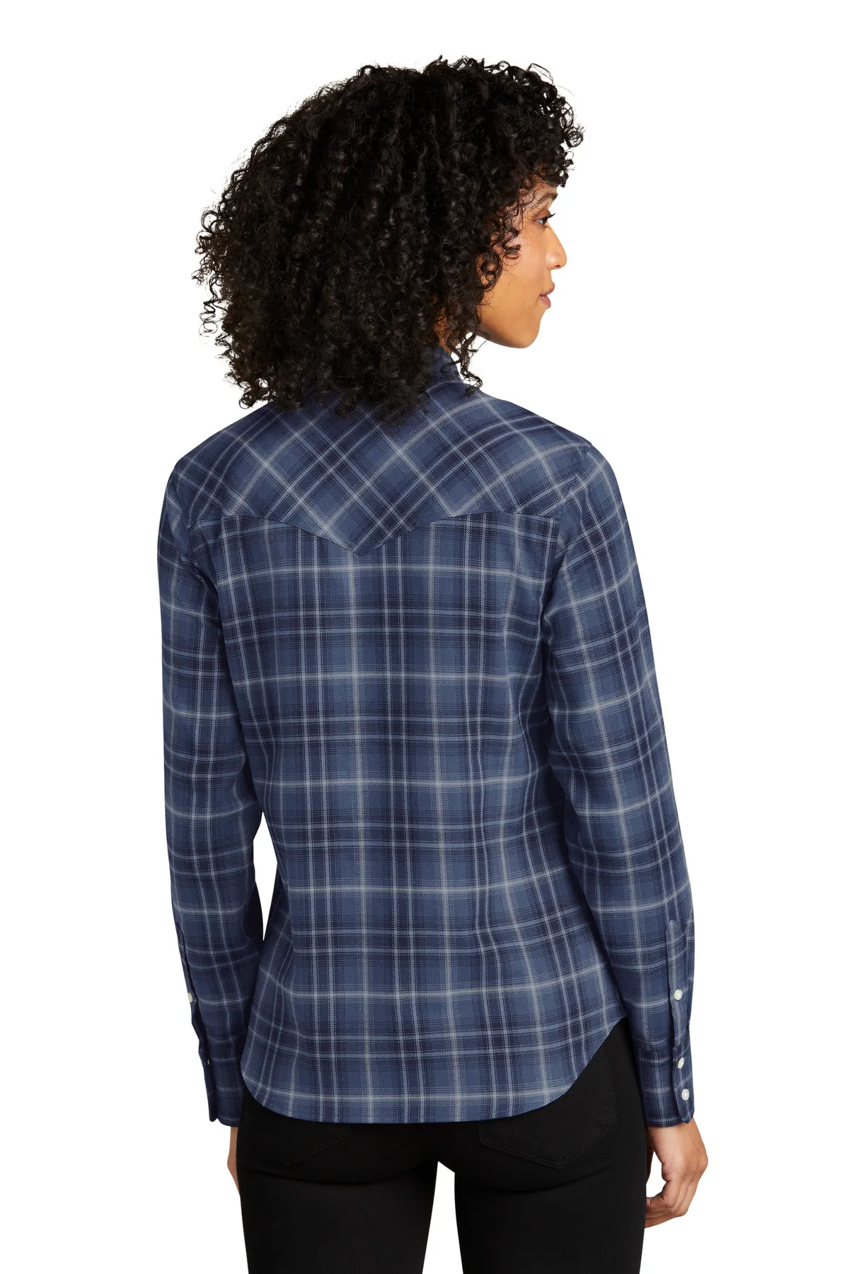 Port Authority Clothing LW672 Port Authority   Ladies Long Sleeve Ombre Plaid Shirt SKU: LW672