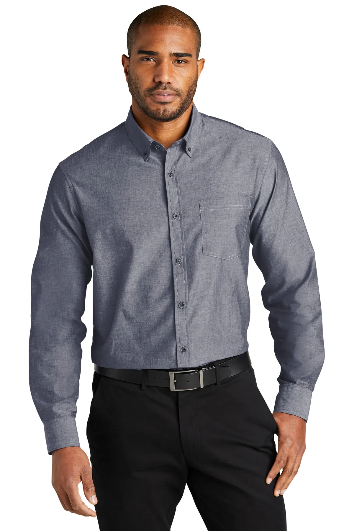 Port Authority Clothing W382 Port Authority   Long Sleeve Chambray Easy Care Shirt SKU: W382