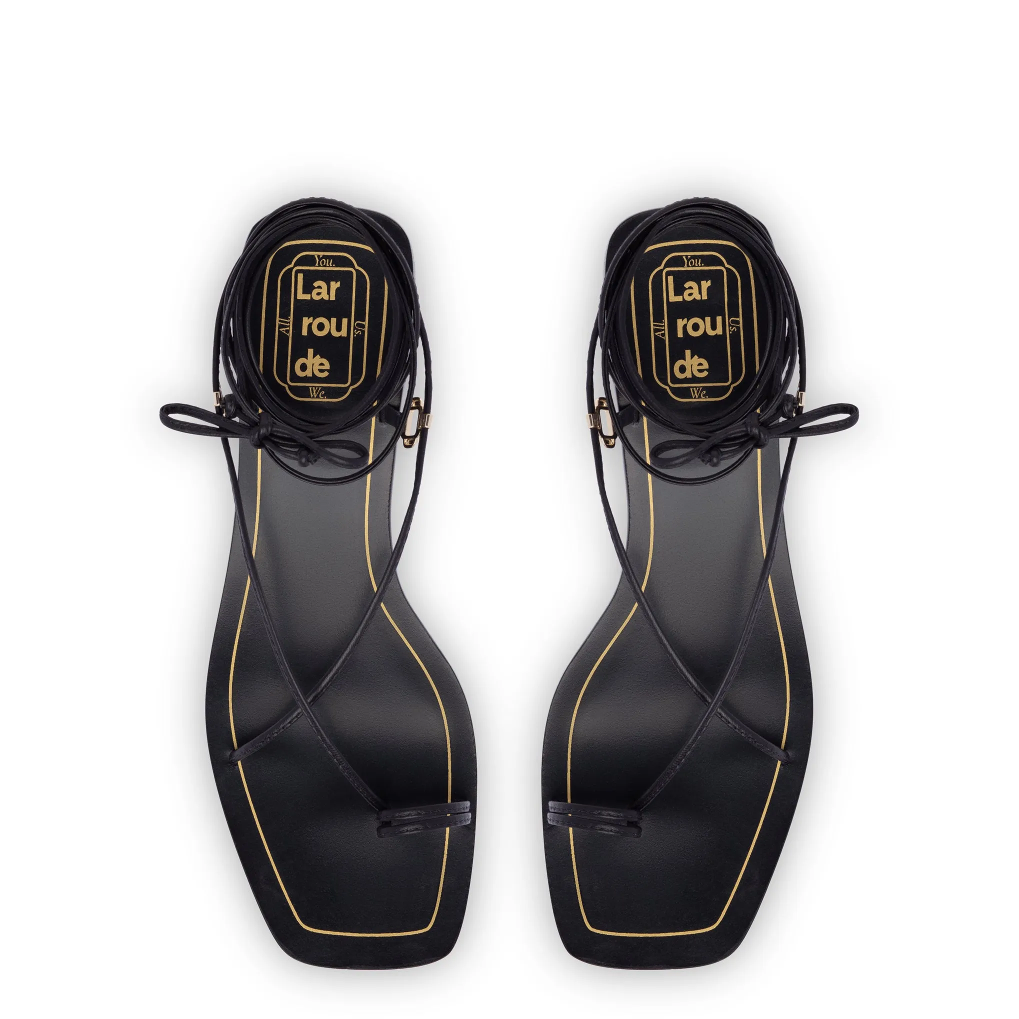 Portofino Flat Sandal In Black Leather