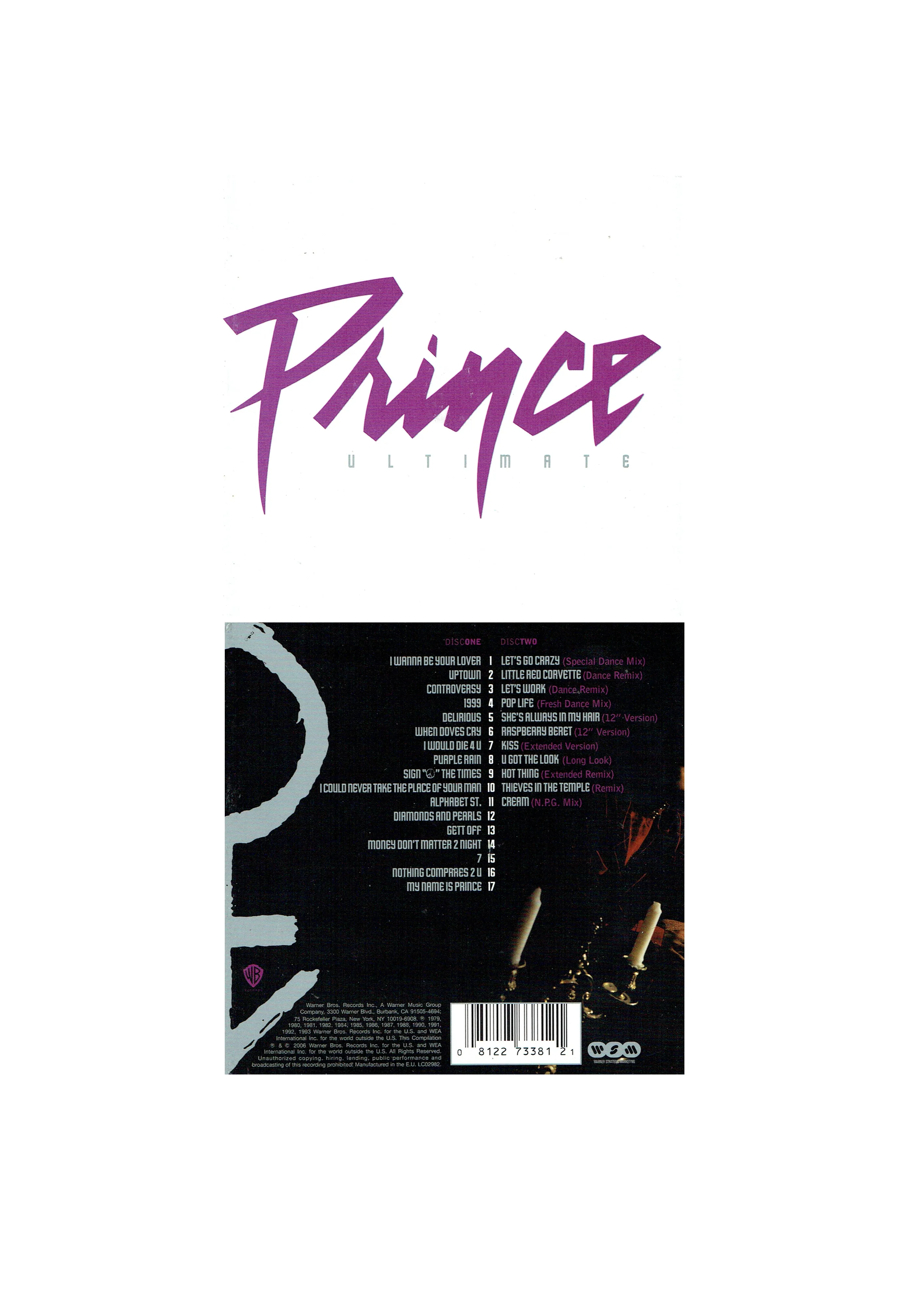 Prince – Ultimate 2 CD Album Remixes Extended Preloved: 2006