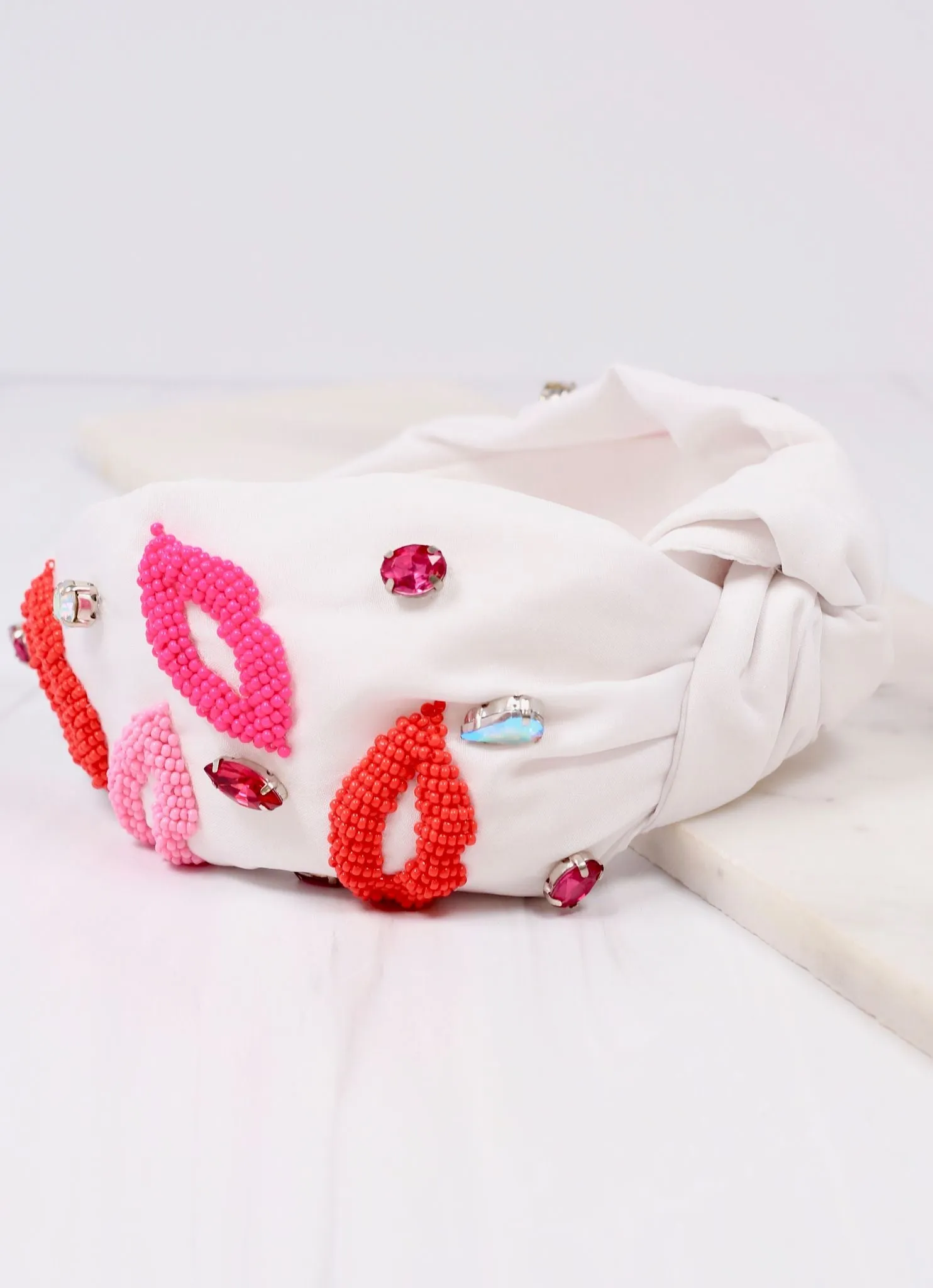 Pucker Up Headband WHITE MULTI