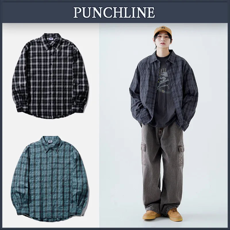 PUNCHLINE  |Unisex Street Style Cotton Shirts