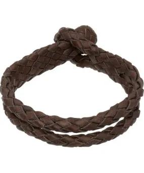 RRL Brown Braided Leather Bracelet