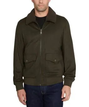 Sam Edelman Men's Fleece-Collar Suede Bomber Jacket