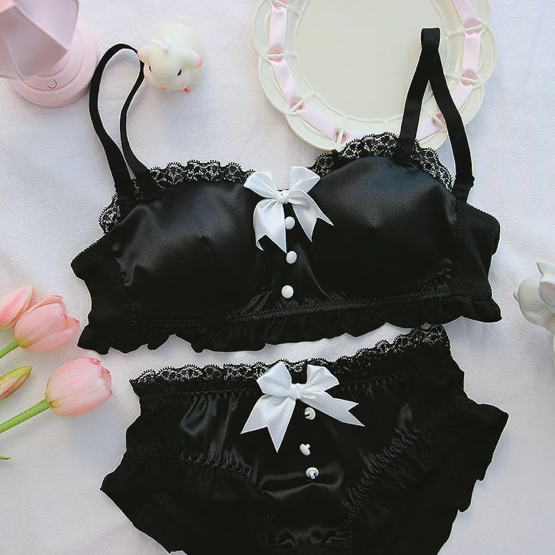 Satin Vintage Style Coquette Lingerie Set