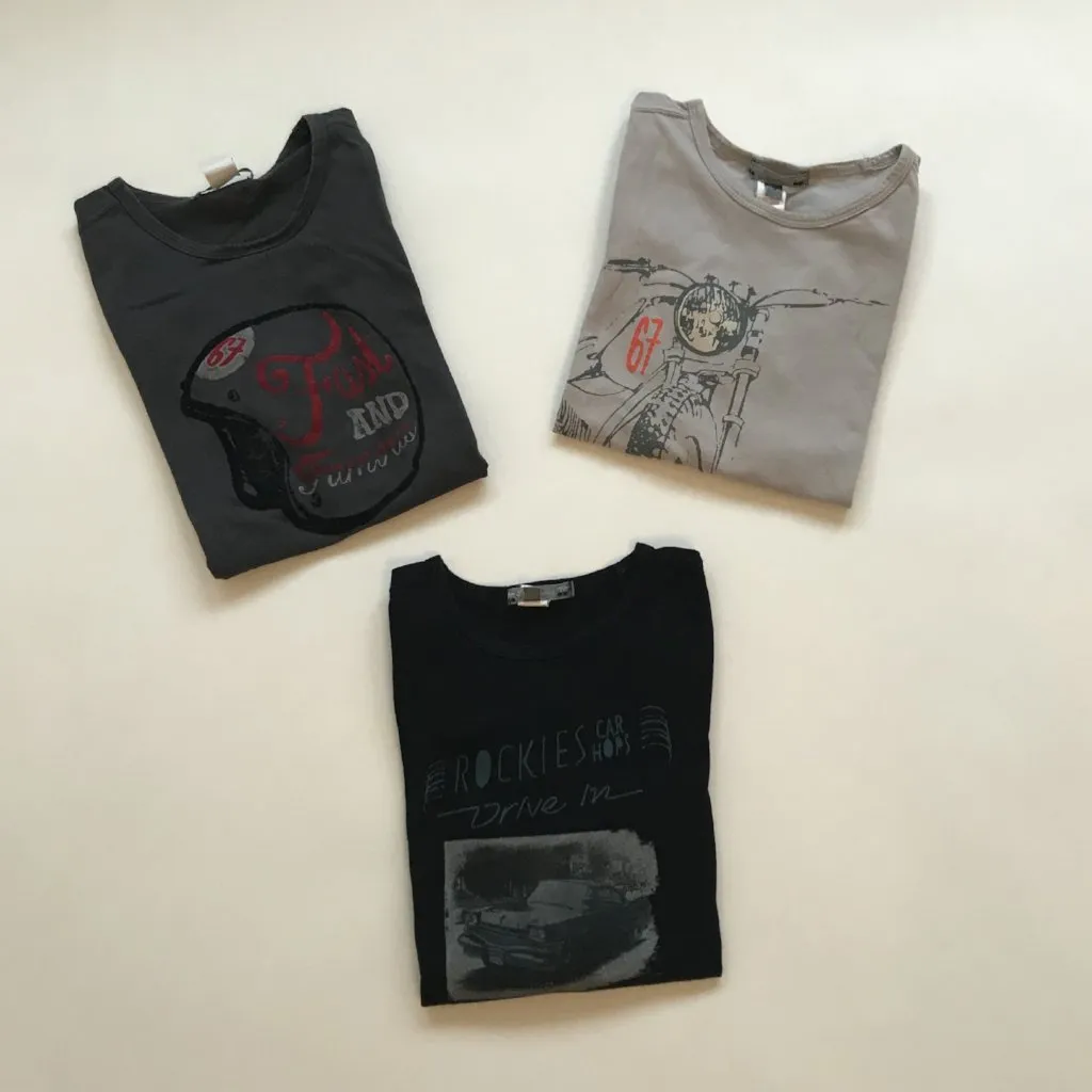 Set of Three Bonpoint Boys Long-Sleeve Cotton T-Shirts