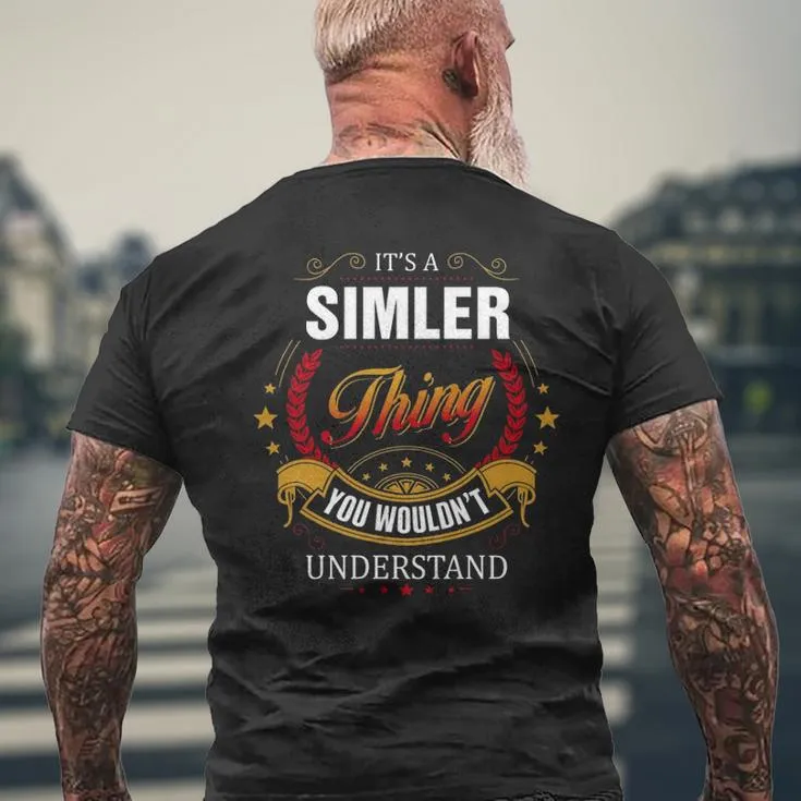 Simler Family Crest Simler Simler Clothing Simler T Simler T For The Simler Men's T-shirt Back Print