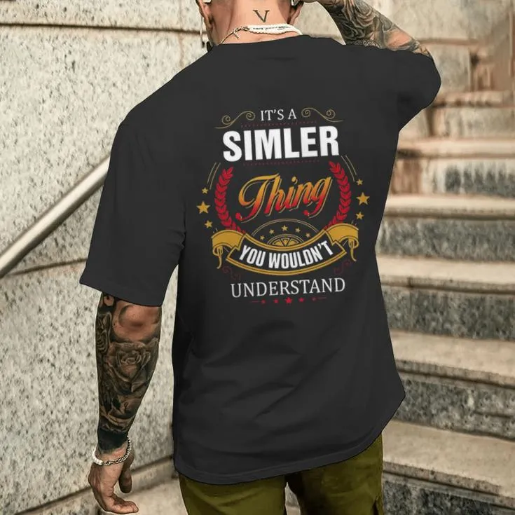 Simler Family Crest Simler Simler Clothing Simler T Simler T For The Simler Men's T-shirt Back Print