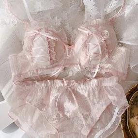 Soft Girl Lace Kawaii Princess Nymphet Lolita Lingerie Set